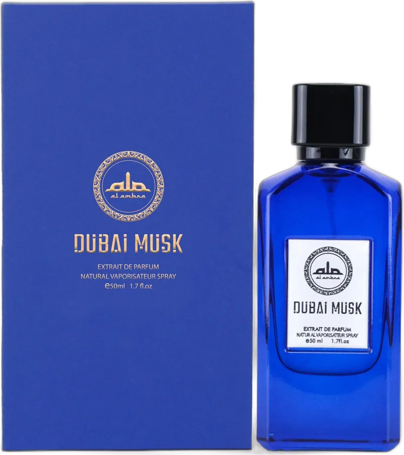 Al Ambra Dubai Musk bottle and box