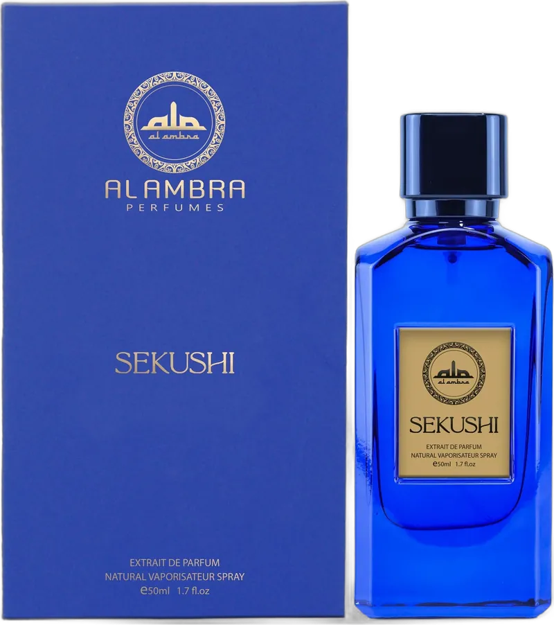 Al Ambra Sekushi Flasche und Verpackung